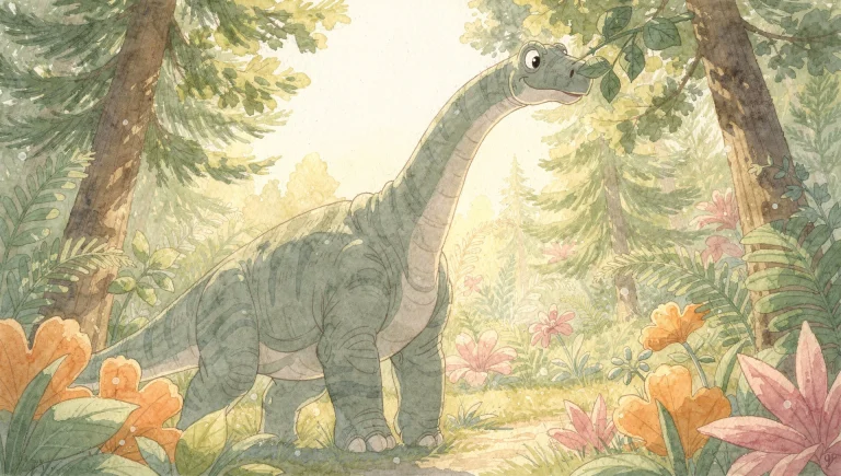 Aquarell-Illustration eines Brachiosaurus