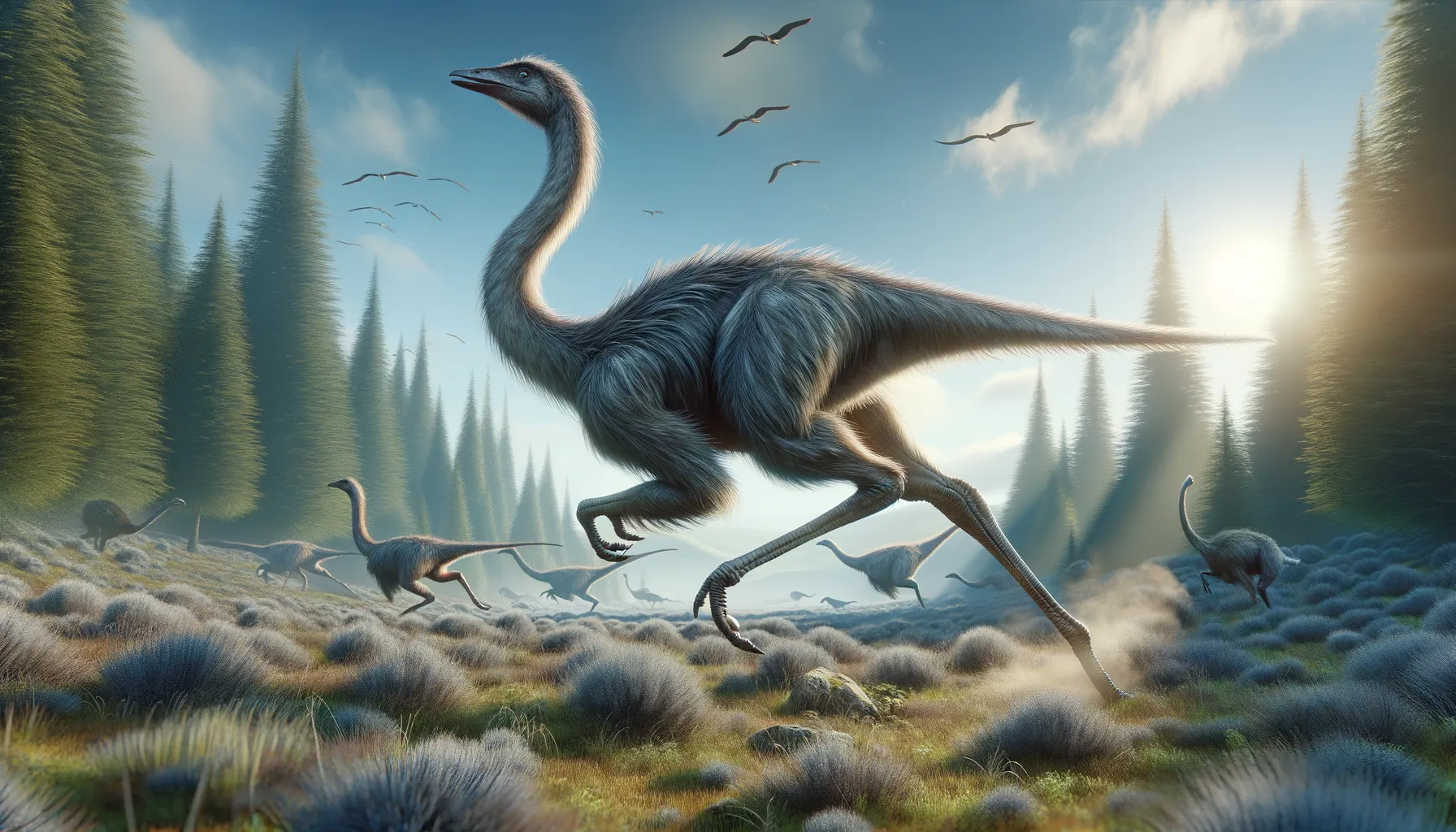 Aepyornithomimus in its natural habitat