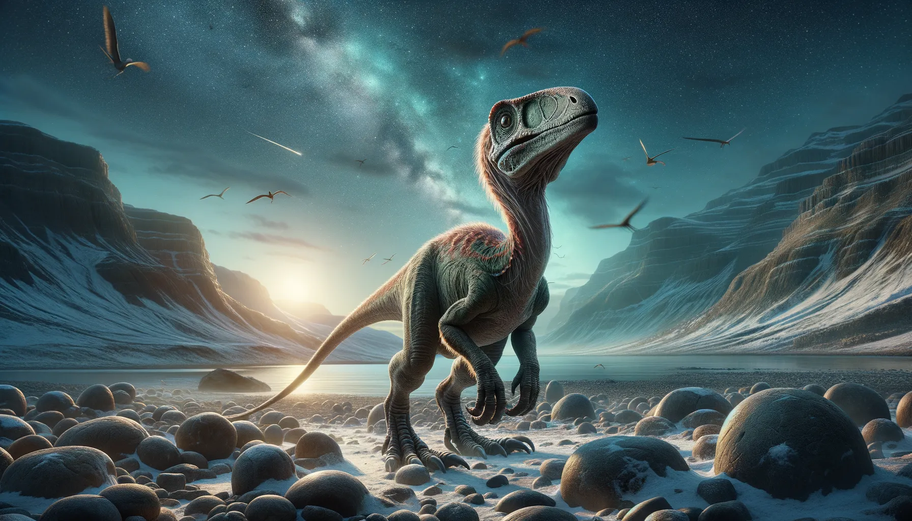 Conchoraptor in its natural habitat