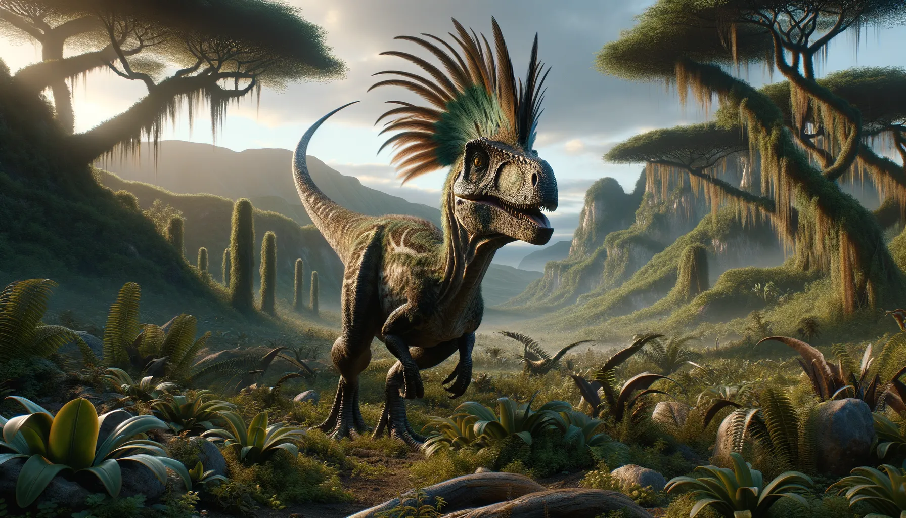 Corythoraptor in its natural habitat