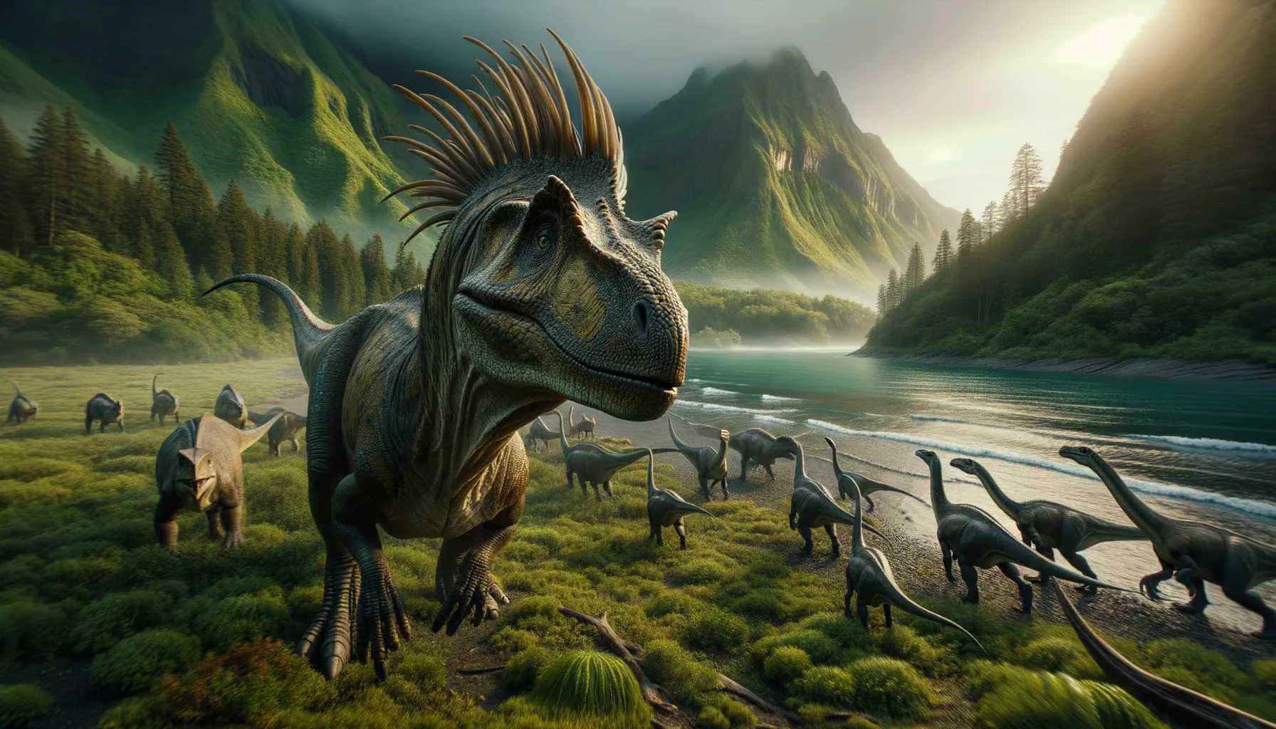Corythosaurus in its natural habitat