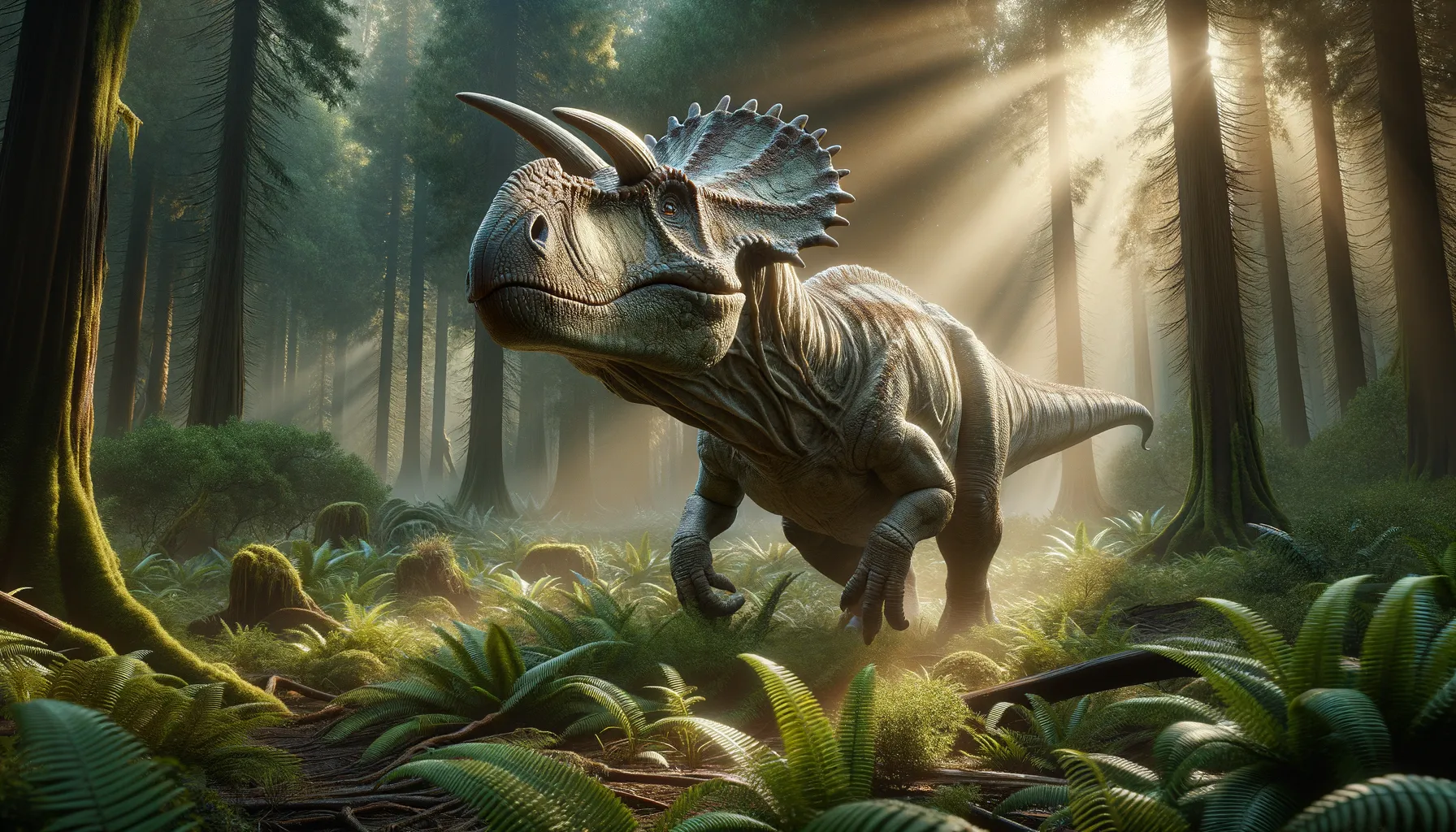 Einiosaurus in its natural habitat