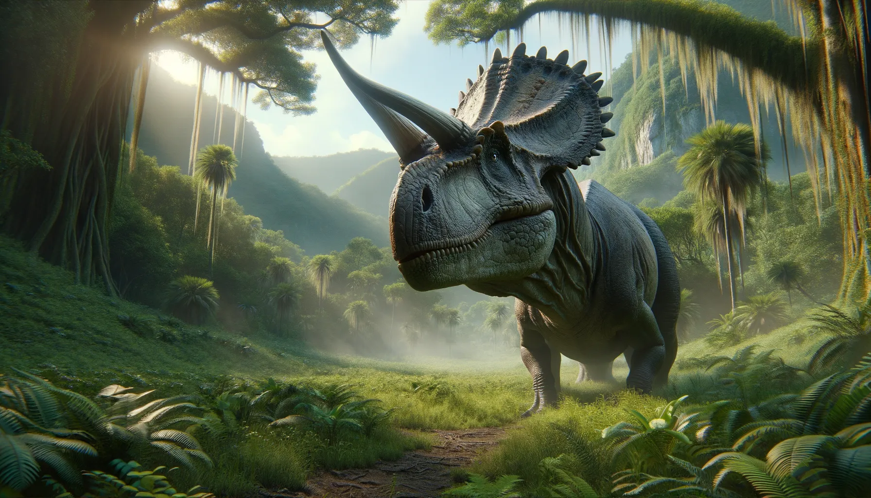 Eucentrosaurus in its natural habitat