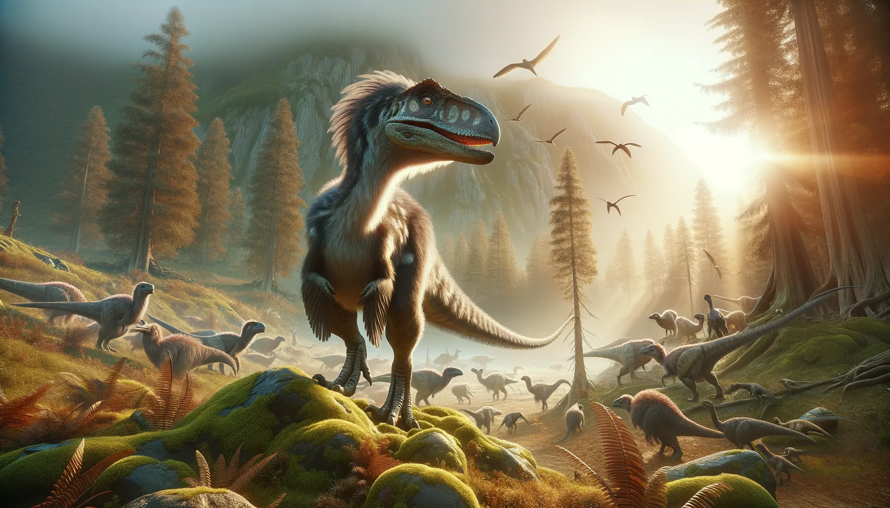 Gigantoraptor in its natural habitat