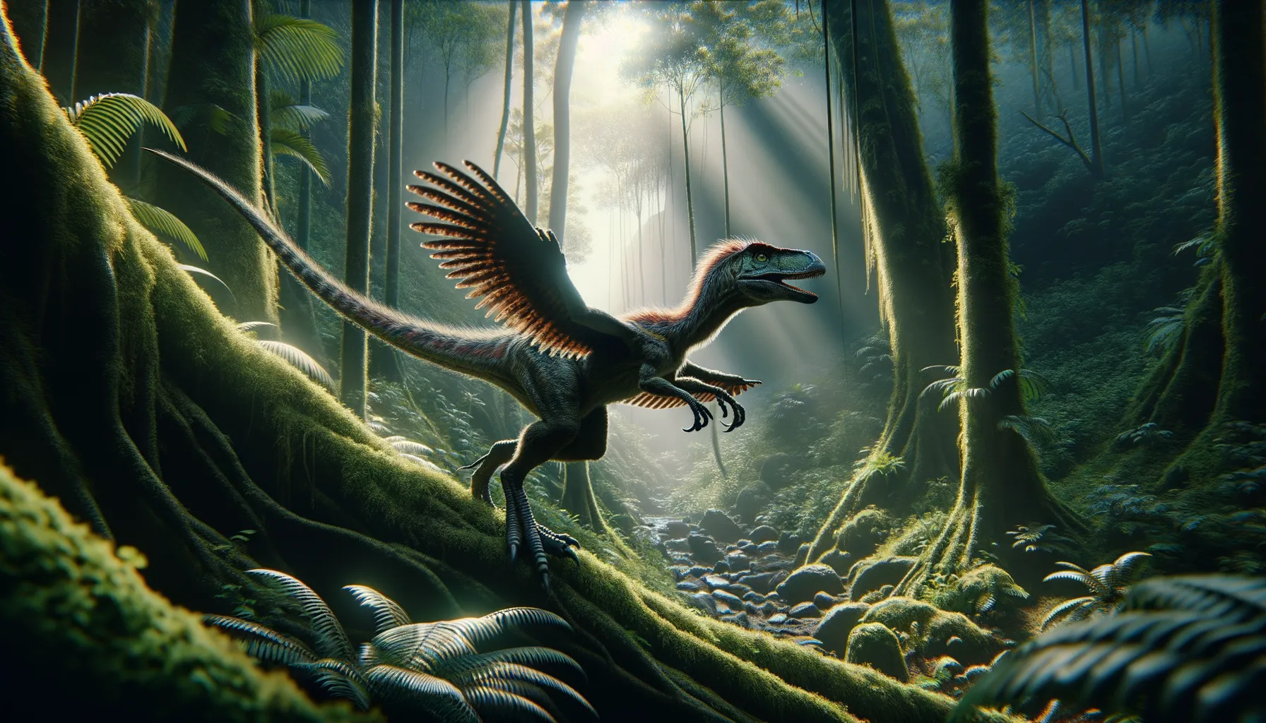 Microraptor in its natural habitat
