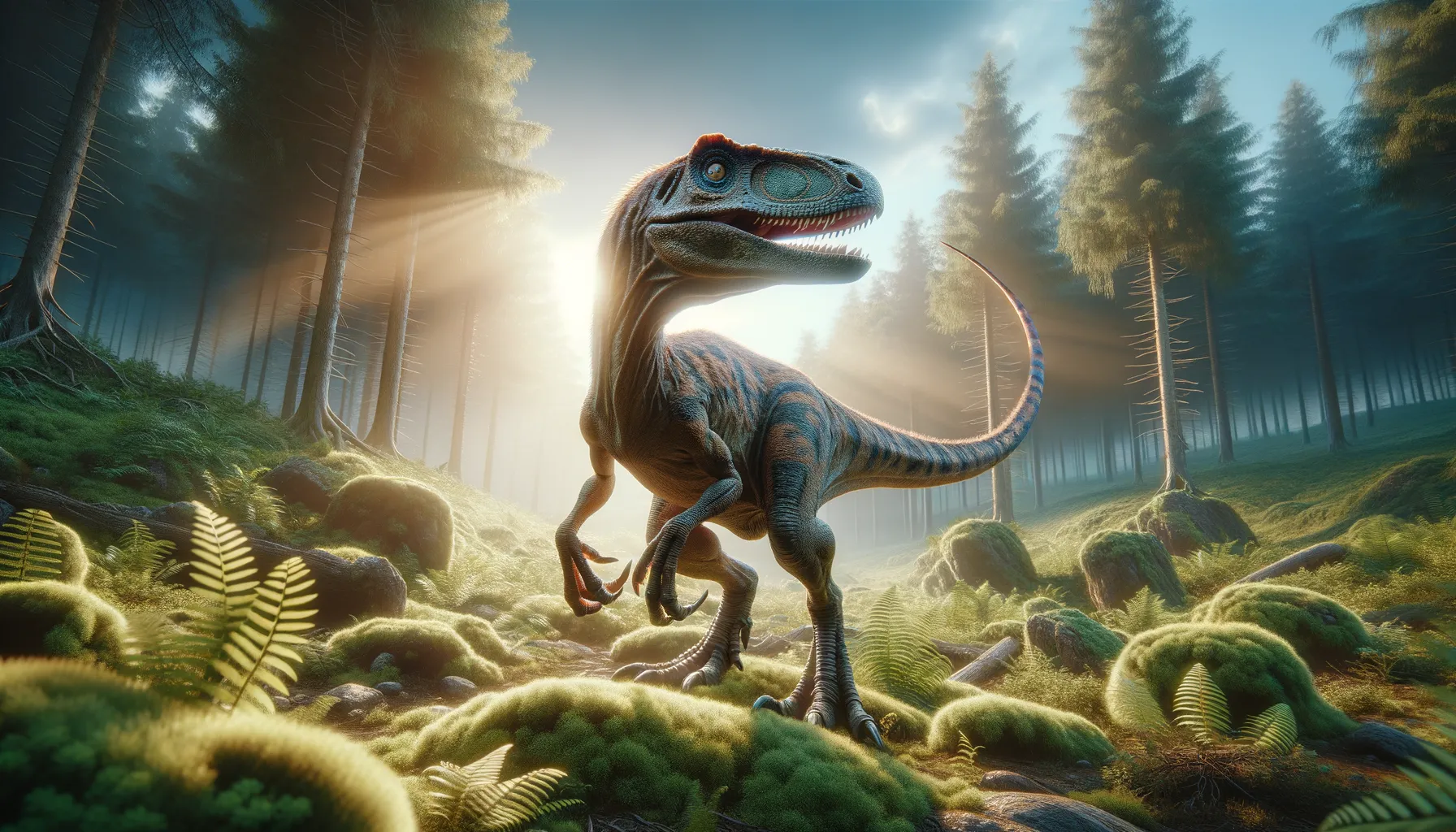 Pyroraptor in its natural habitat